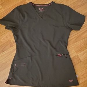 Black scrub top, sz Medium